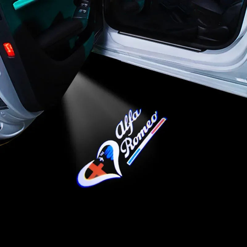 2-Pack LED Car Door Logo Projector Lights Fits Giulia Giulietta Mito Stelvio Brera 147 156 159