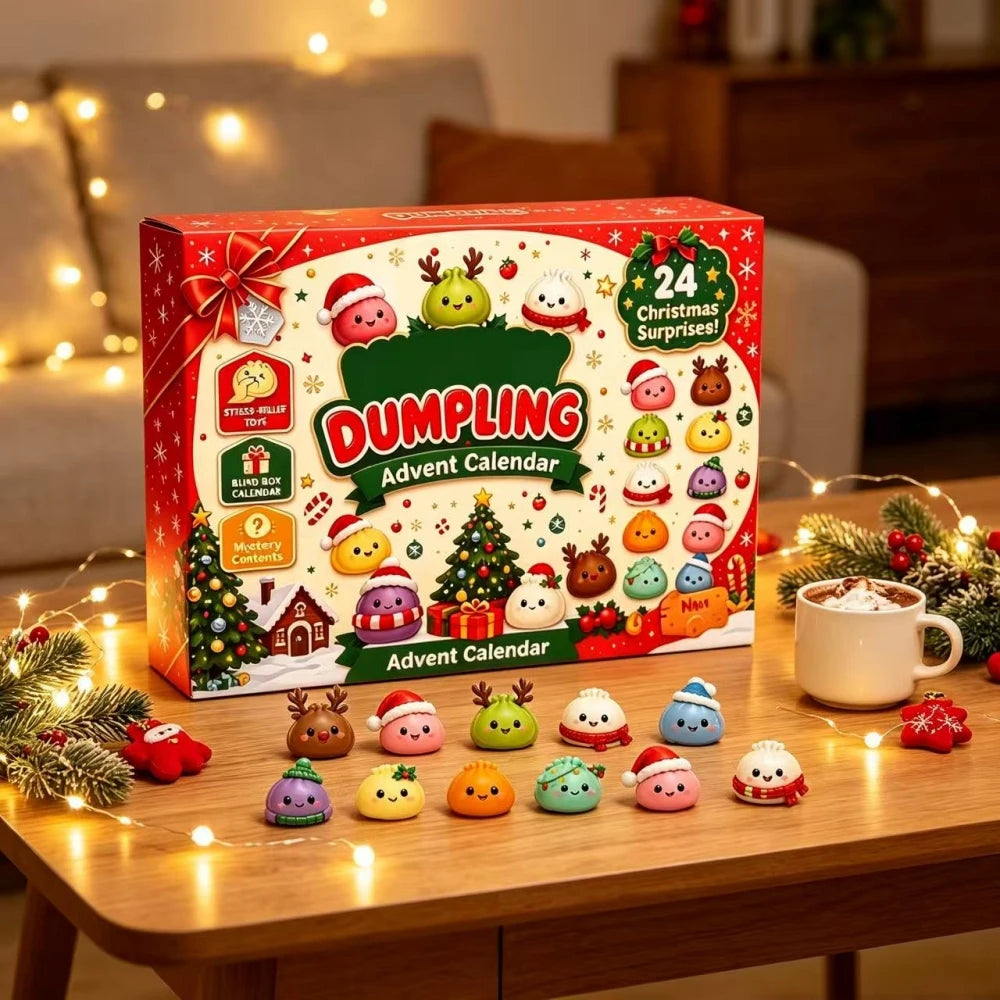 24-Day Dumpling Advent Calendar Ornament Gift Set - Christmas Countdown Desktop Decor & Party Favors