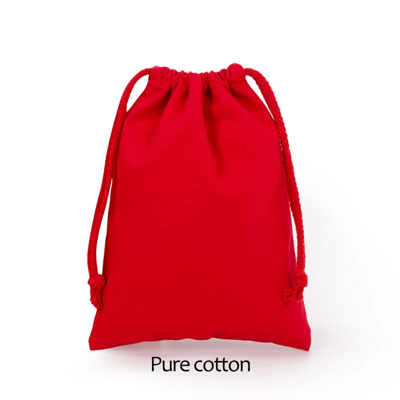 Cotton Drawstring Canvas Bags - White Reusable Gift & Storage Pouches for Candy, Jewelry, Travel and Home Organization