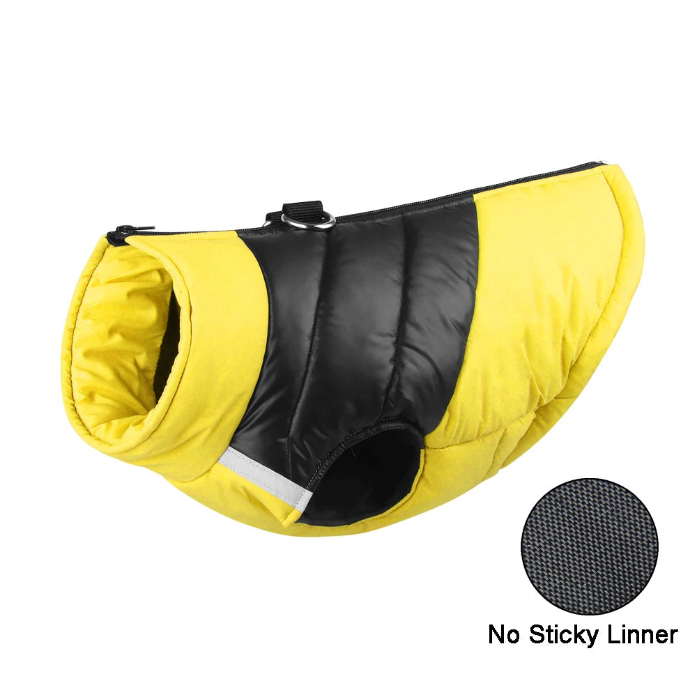 Waterproof Padded Dog Vest Jacket Zipper Puffer Coat for Small, Medium & Large Dogs Pug Chihuahua French Bulldog