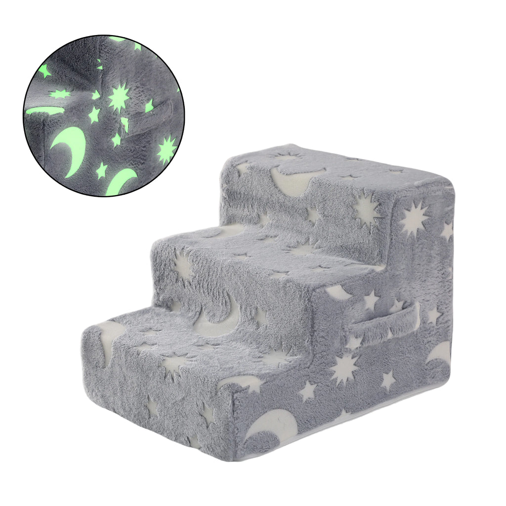 Pet Stairs for Dogs & Cats — 3- or 4-Step Detachable Sponge Ramp, Washable Waterproof Anti-Bite Pet Ladder
