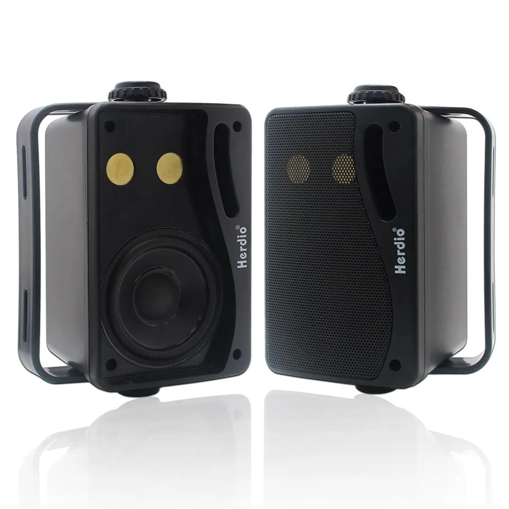 3.5-Inch (89mm) Passive Outdoor Wired Speaker Pair, 200W 3-Way Waterproof Mountable Wall Speakers for Patio, Marine, Boat