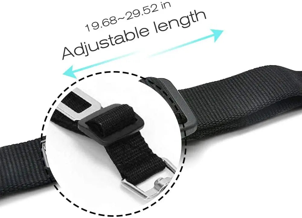Adjustable Pet Seat Belt for Dogs & Cats 17.7–28.3 in (45–72 cm) Nylon Car Safety Restraint with Quick-Release Clip