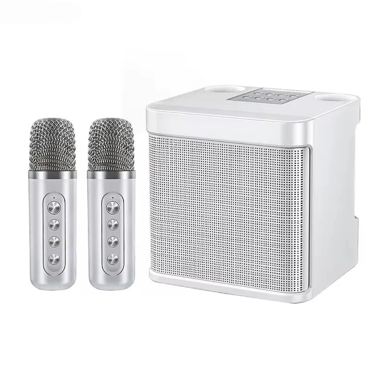 Portable Bluetooth Karaoke Speaker with Dual Microphones — 10W Rechargeable 2000mAh Party Speaker for Home & Outdoor
