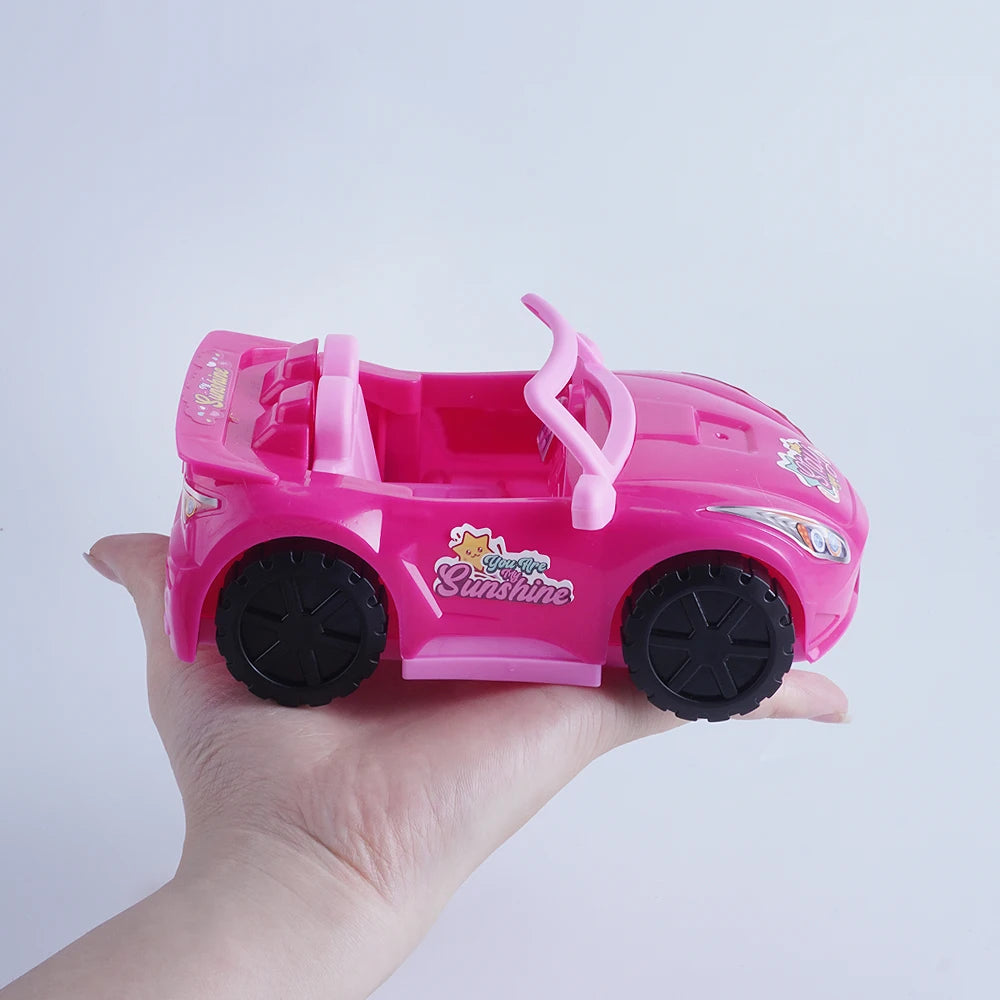 Mini Fashion Doll Playset for Kids with Pet Dog & Convertible Car — Dollhouse Kitchen & Seaside Restaurant Accessories