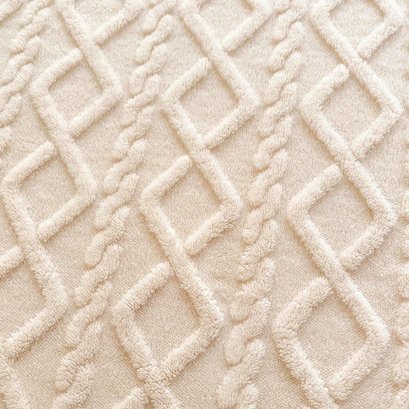 Winter Coral Fleece Fitted Sheet with Elastic Skirt - Thick Fluffy Warm Mattress Cover (Single/Queen/King)
