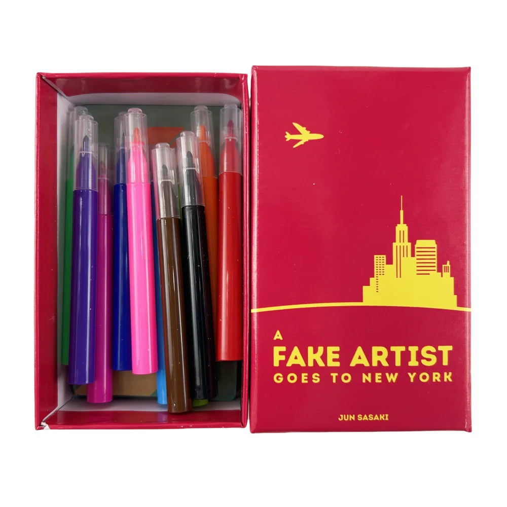 A Fake Artist Goes to New York Party Card Game – Creative Drawing & Bluffing Game for Groups