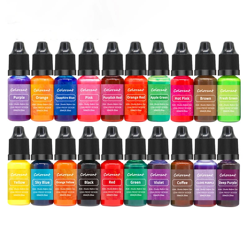 20-Color 10ml Candle Dye Liquid Colorant Set for Candle Making Soap Resin DIY Crafts