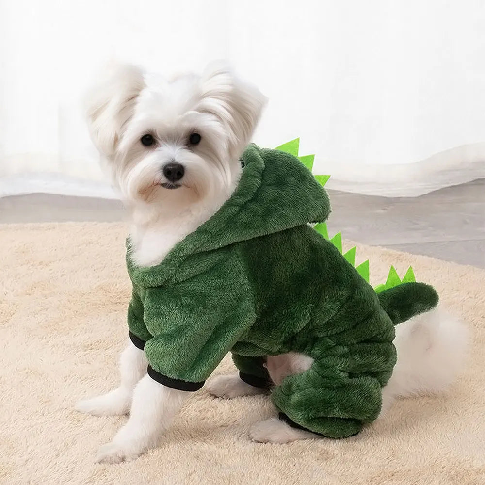 Dinosaur Cotton Pet Pullover – Cute Soft Sweater for Small Dogs & Cats, Autumn Winter Puppy Kitten Clothing
