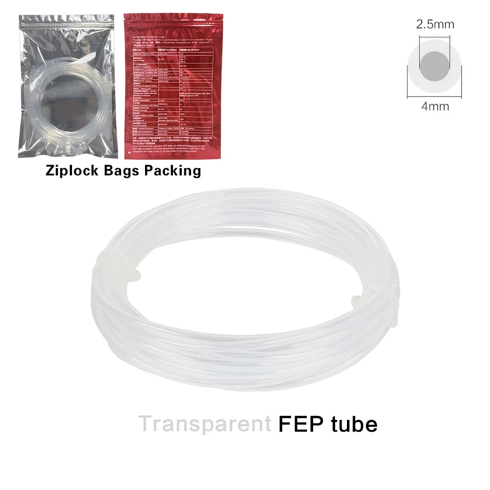PTFE Bowden Tube for 1.75mm Filament – 2.5mm ID x 4mm OD (0.098 in x 0.157 in) Extruder Feed Tube for Mini 3D Printers