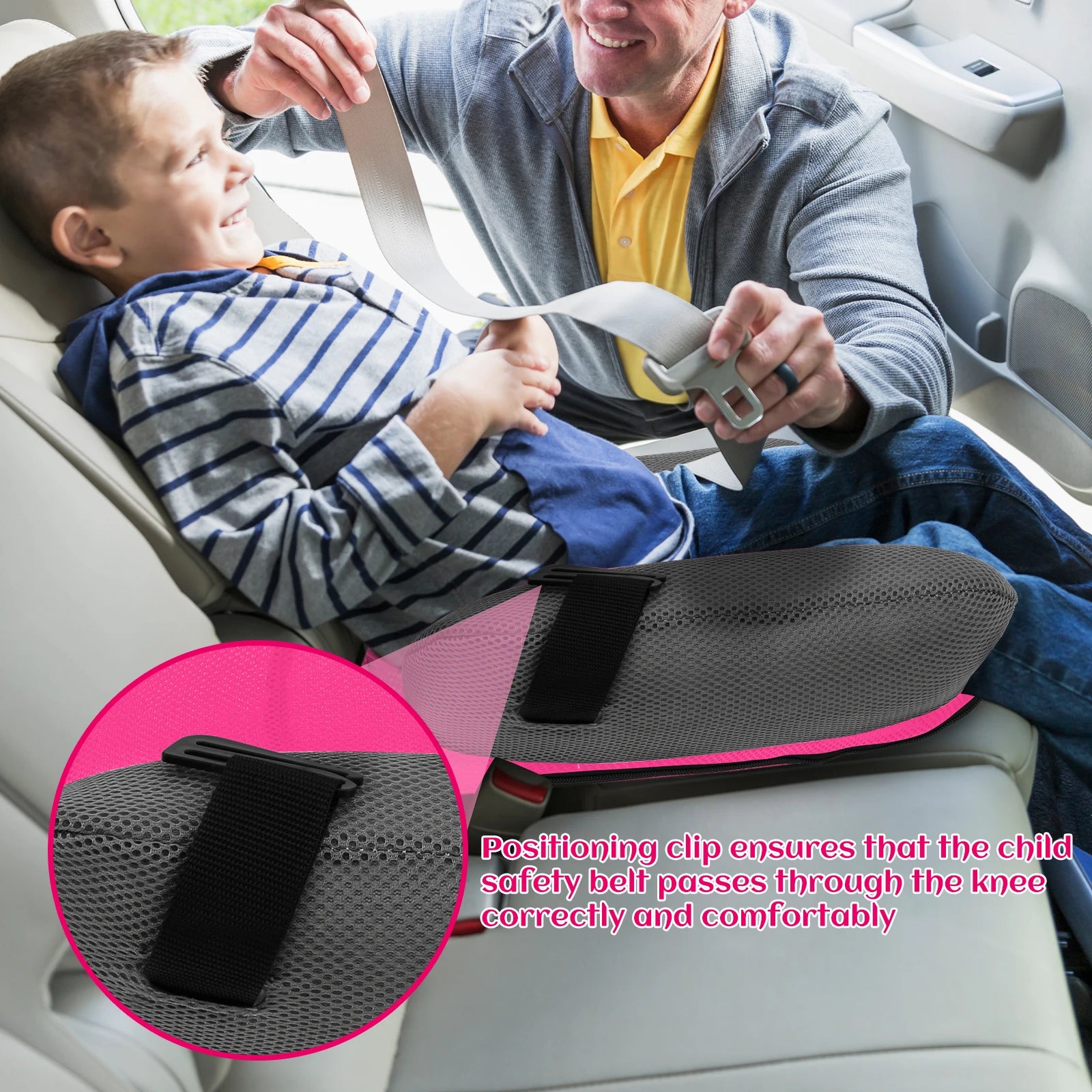Inflatable Car Booster Seat for Kids – Portable PVC Travel Booster Cushion with Carry Bag, Universal