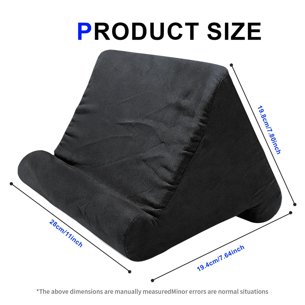 Multi-Angle Sponge Pillow Tablet Stand - Soft Cushion Holder for 7-12 Inch Tablets, Bed & Desk Reading Dock