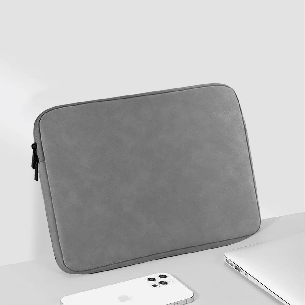 PU Laptop Sleeve Bag 12–15.6 Inch — Shockproof, Foam & Fleece Lined