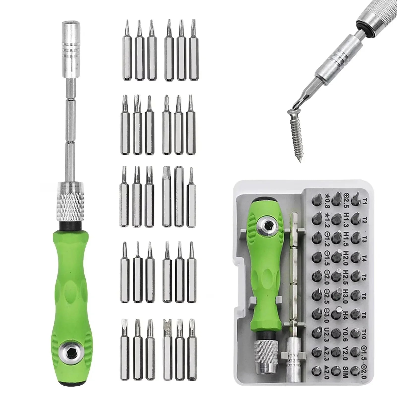 32-in-1 Precision Screwdriver Set with 30 Magnetic Torx & Phillips Bits — Mini Repair Kit for Phone, Watch, PC