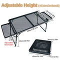 Portable Low Folding Camping Table — Compact Retractable Outdoor Picnic & Barbecue Table, Stainless Steel