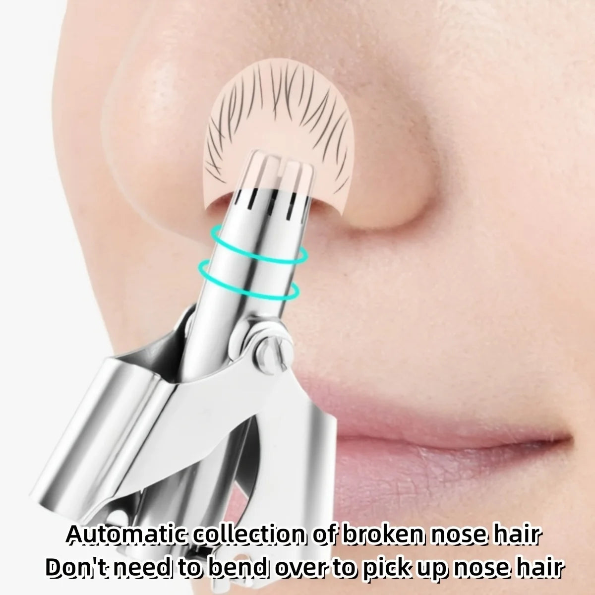 Portable Manual Nose & Ear Hair Trimmer for Men and Women, Waterproof Stainless Steel with Cleaning Brush