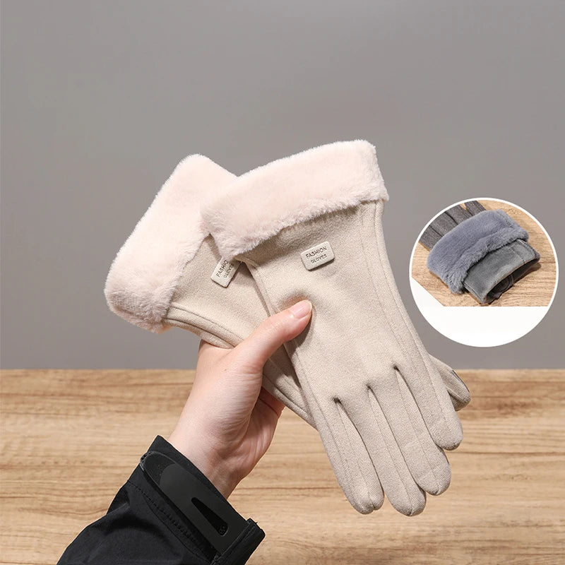 Women's Thick Warm Winter Gloves - Anti-Cold Outdoor & Cycling Finger Gloves