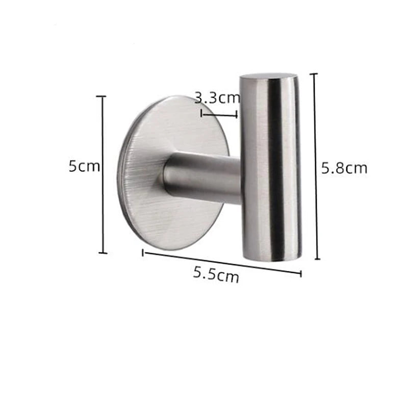 Stainless Steel Bathroom Hardware Set - Towel Rack, Toilet Paper Holder & Hook (Polished Silver)