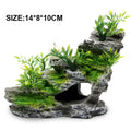 Resin Rockery Fish Cave Aquarium Ornament - Mountain Stone Hideout 5.5 x 3.1 x 3.9 in (14 x 8 x 10 cm)