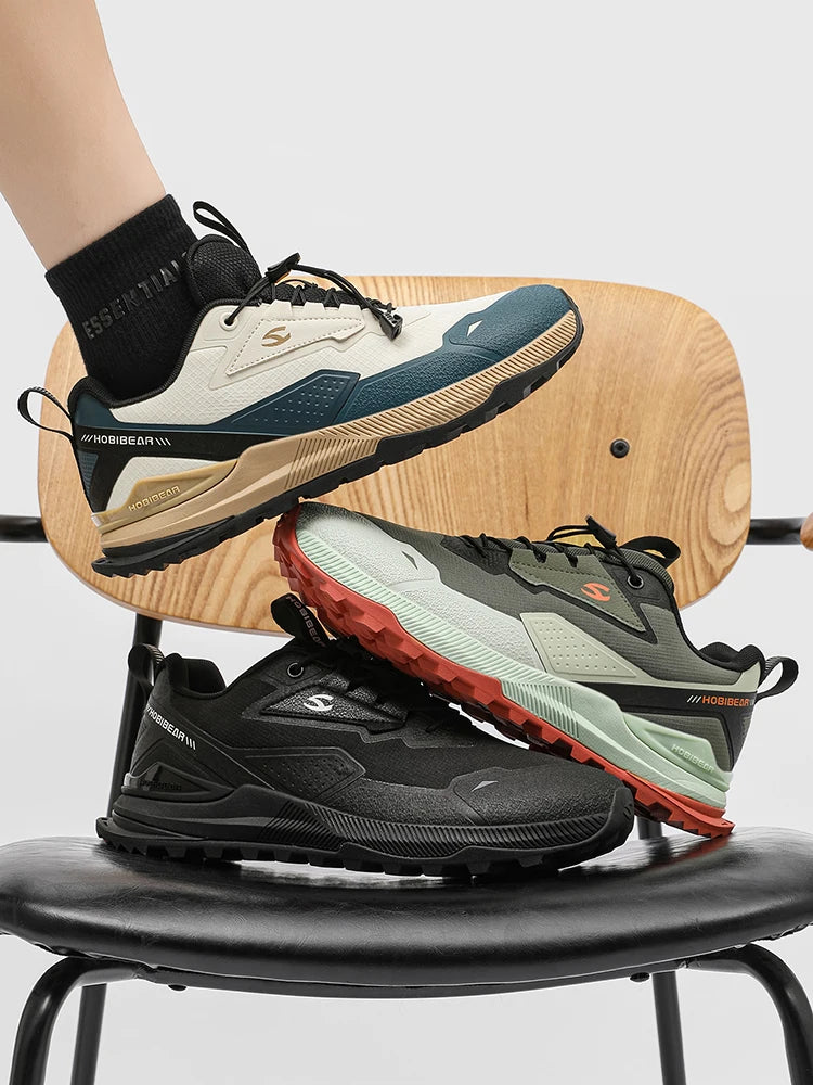 Elastic Band Hiking Shoes Slip-Resistant Walking Sneakers for Men & Women Comfortable Outdoor Running Travel