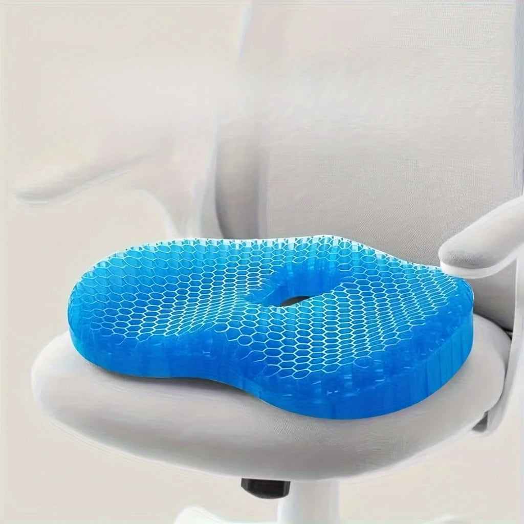 U-Shaped Gel Seat Cushion – Ergonomic Cooling Gel & Latex Foam Coccyx Cushion for Office, Car & Home