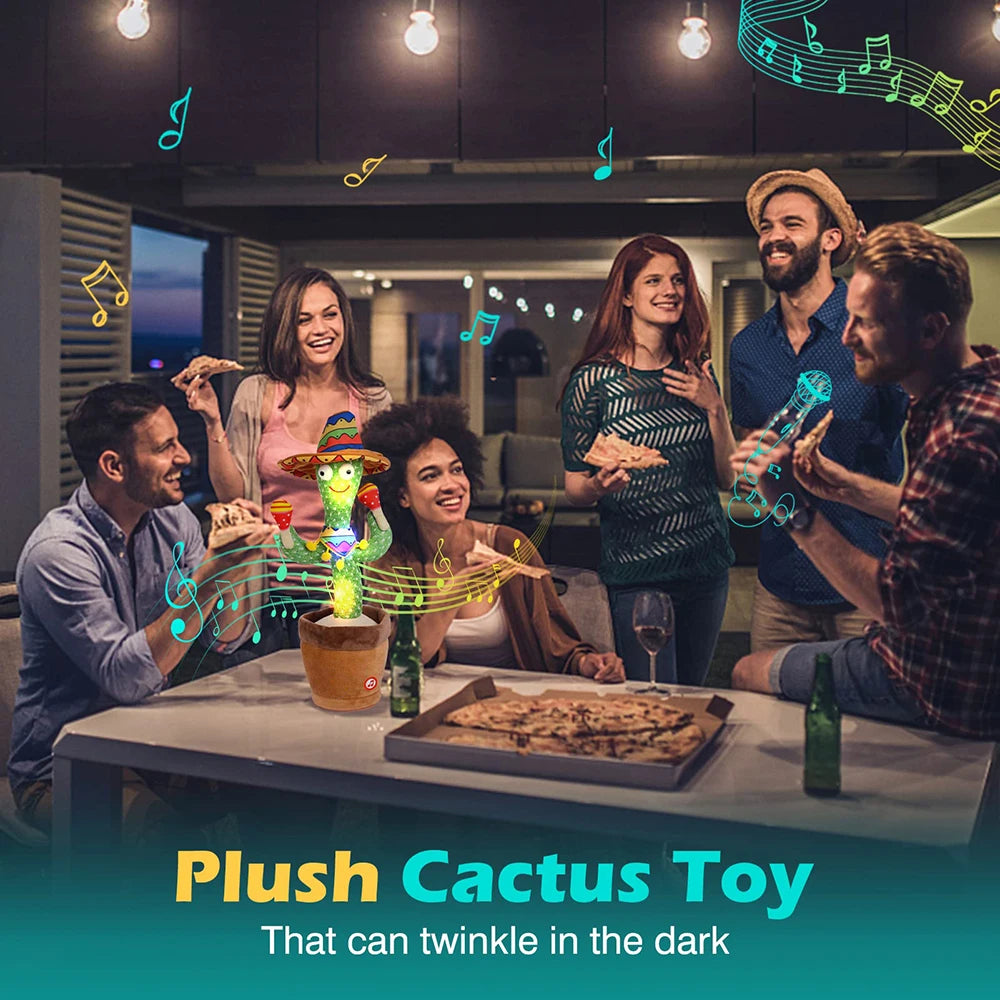 Talking Dancing Cactus Plush Toy - Voice Repeat & Sing, USB Rechargeable LED Interactive Toy for Toddlers & Kids (31–50 cm / 12–20 in)