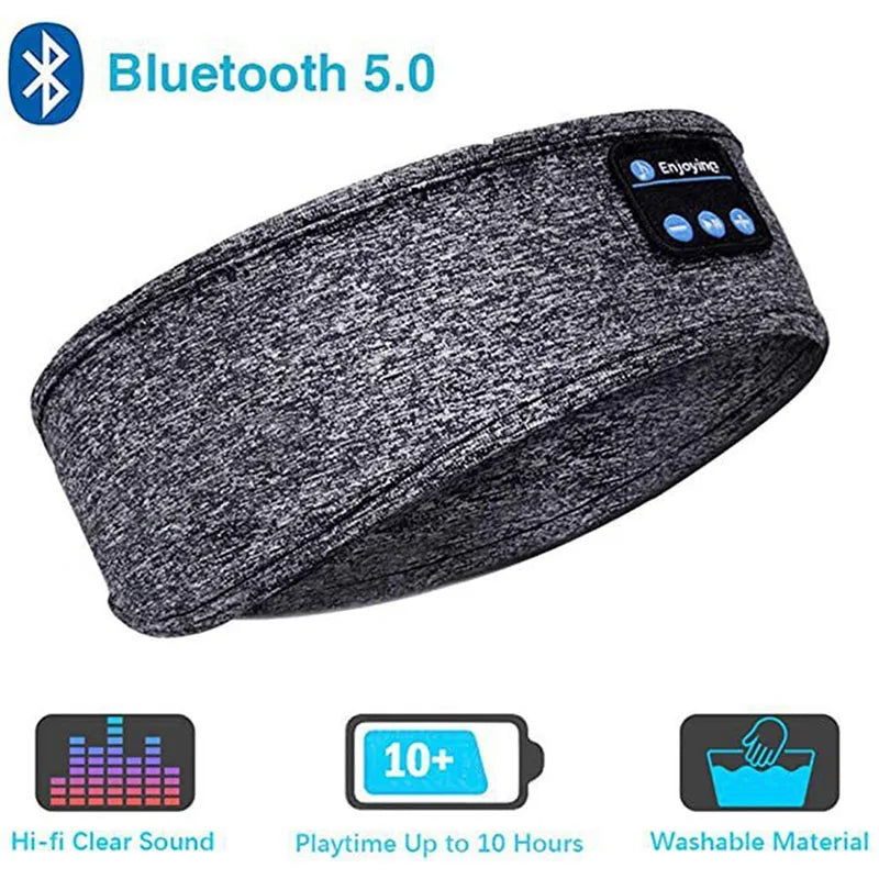 Wireless Bluetooth Sleep Headband with Thin HD Stereo Speakers — Sports Headphones & Eye Mask for Side Sleepers