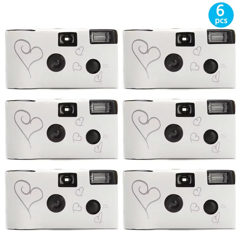 Retro 35mm Disposable Film Camera - 16 or 27 Exposures, Single-Use Party & Kids Gift (1-6 Pack)
