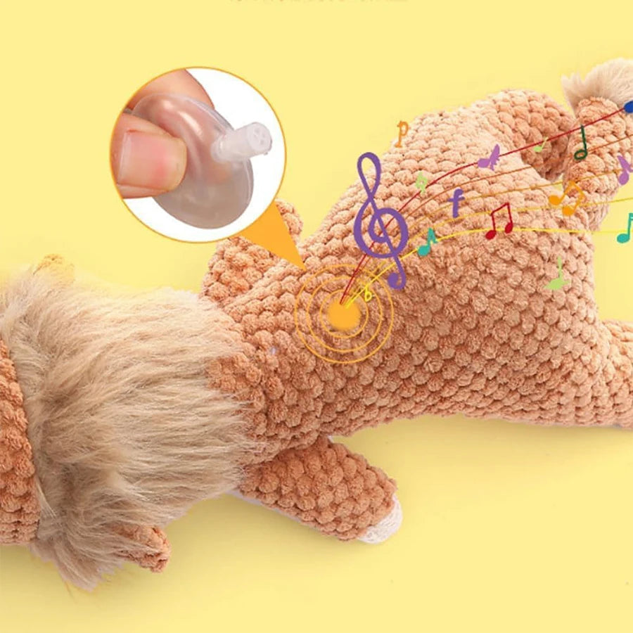 Bite-Resistant Squeaky Plush Dog Toy — Lion, Wolf & Elephant, 15.7 x 6.3 x 3.5 in (40 x 16 x 9 cm) — Interactive Chew Toy for Small & Medium Dogs