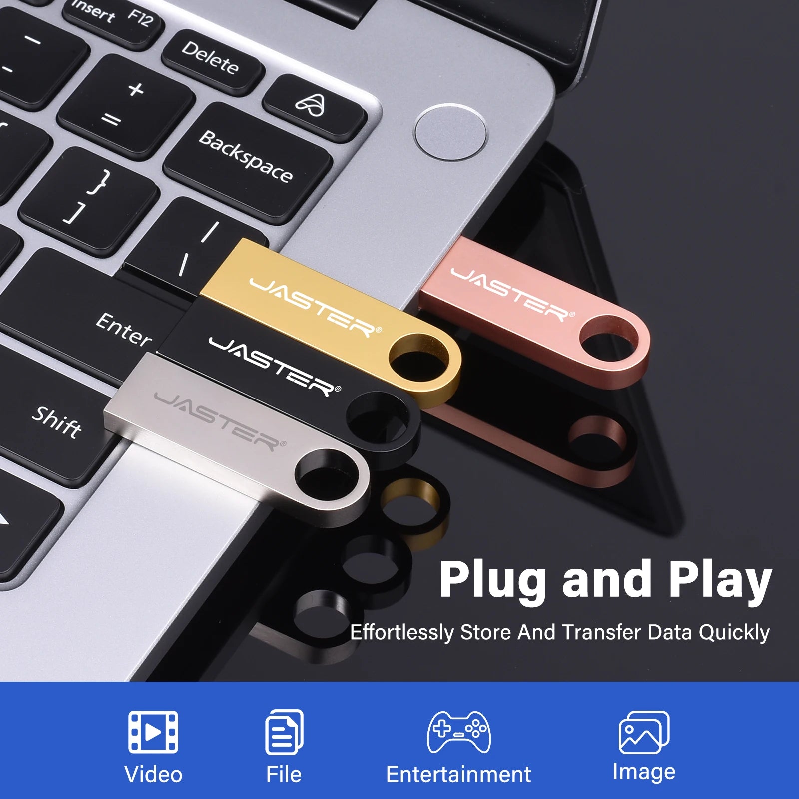 Metal USB 2.0 Flash Drive Pen Drive 4/8/16/32/64/128GB – Portable USB Stick, Waterproof & Antimagnetic