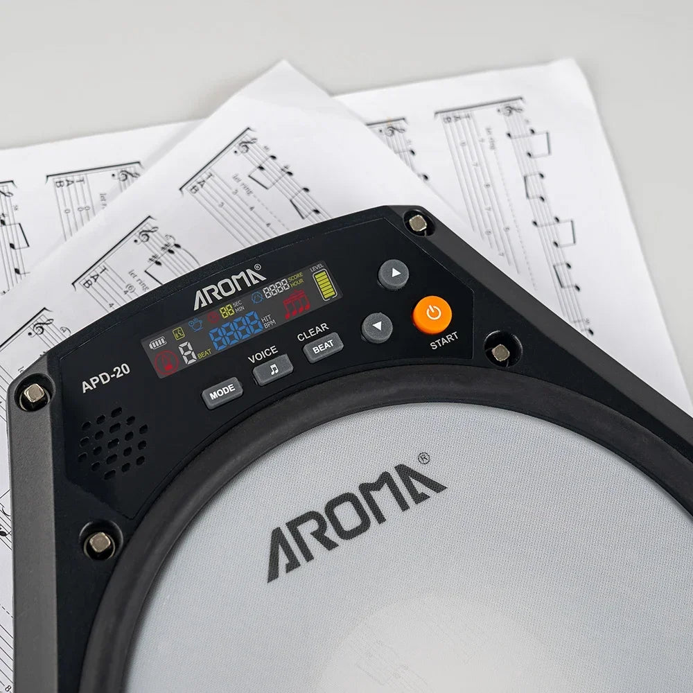 Rechargeable Electronic Practice Drum Pad 8-Inch Mesh Surface with Metronome, Built-in Speaker & USB-C