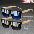 Vintage Square Frame Sunglasses for Men & Women - UV400 Mirror Lens Unisex Driving & Fishing Eyewear