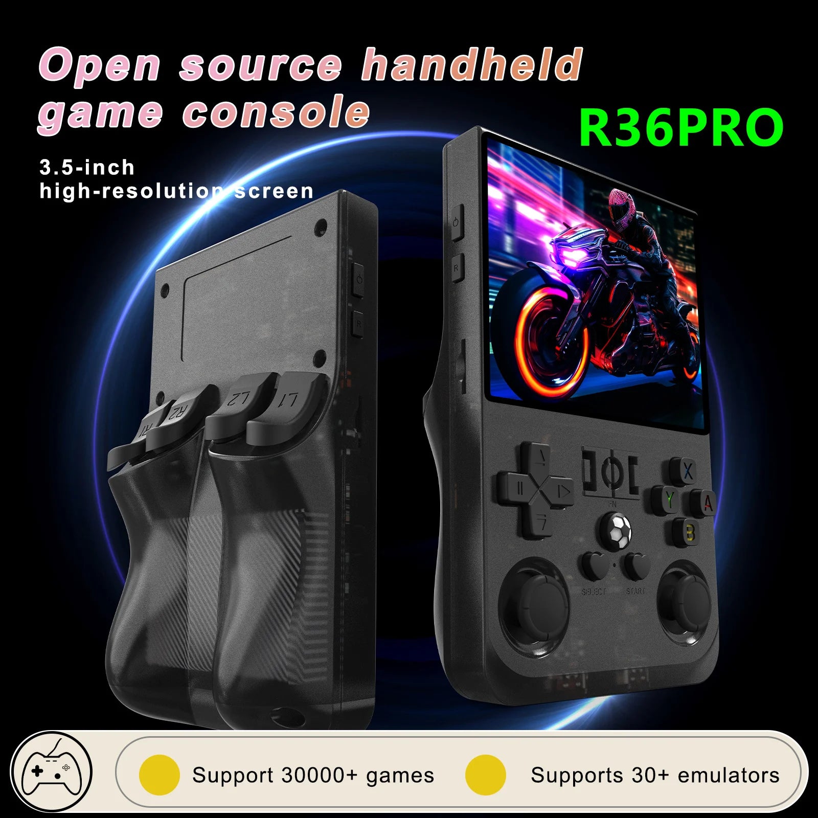 Open-Source Retro Handheld Game Console 3.5-inch (8.9 cm) IPS Screen Portable Pocket Player 128GB Storage 22,000 Games