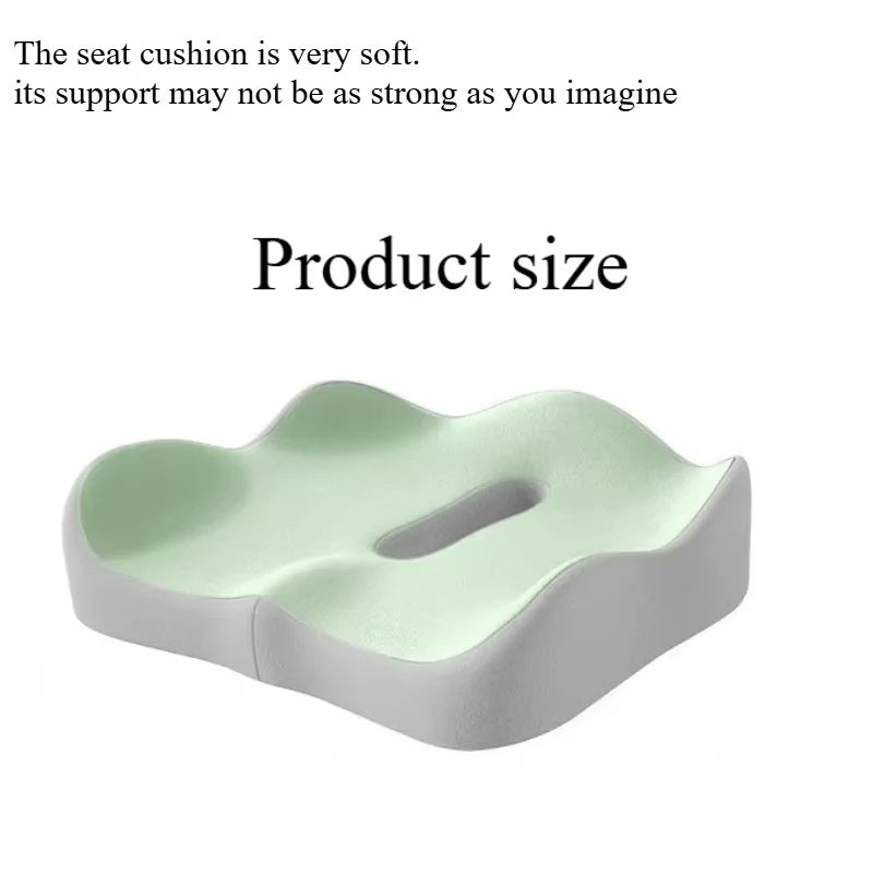 Grey no-sag memory foam seat cushion, view 3