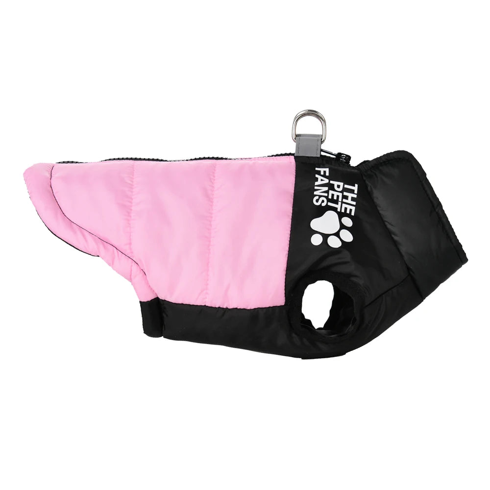 Waterproof Windproof Dog & Cat Jacket – Warm Winter Pet Coat XS-6XL with D-Ring Leash Attachment