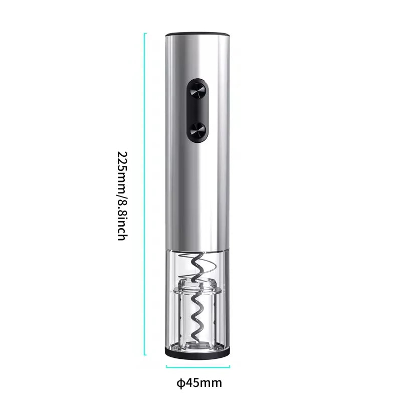 Automatic Electric Wine Bottle Opener 4-in-1 – Battery-Powered Corkscrew with Foil Cutter, Wine Pourer & Vacuum Stopper with Storage Base