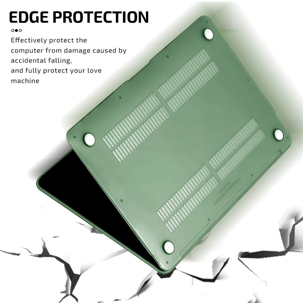 Hard Shell Protective Laptop Case for MacBook Air & Pro 13/13.6/14/16 Inch – PVC Snap-On Cover with Keyboard Cover & Screen Protector