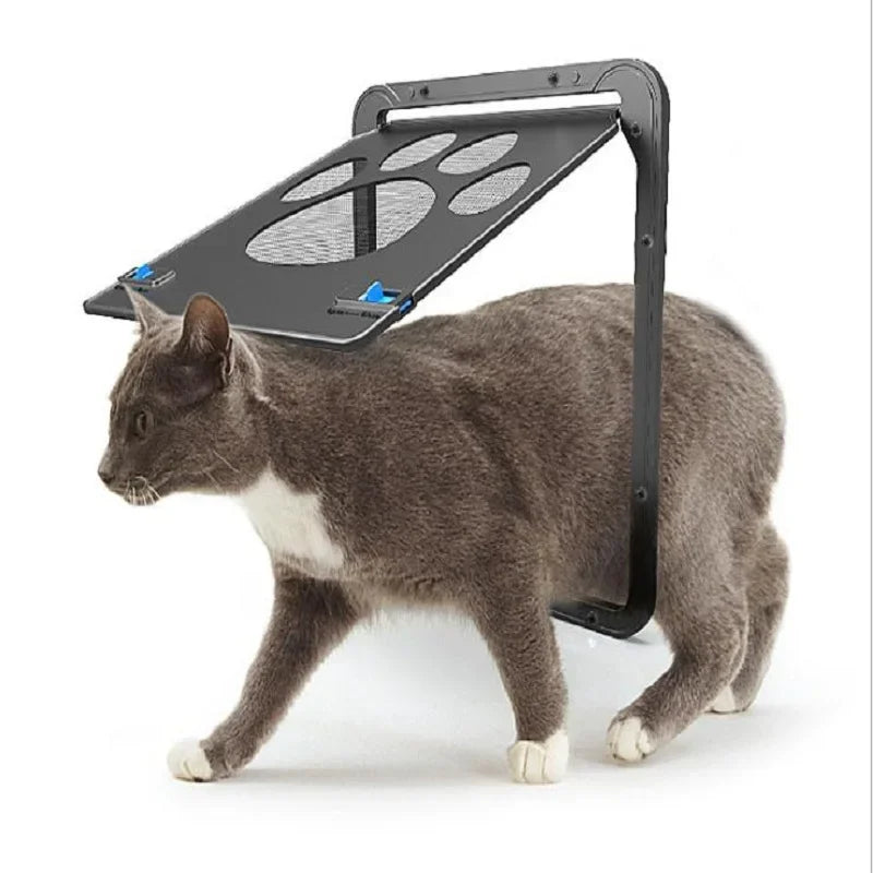 Magnetic Lockable Pet Screen Door for Cats & Small/Medium Dogs — Window/Gate Mount, L 24×29 cm (9.4×11.4 in) & XL 37×42 cm (14.6×16.5 in), Easy Install