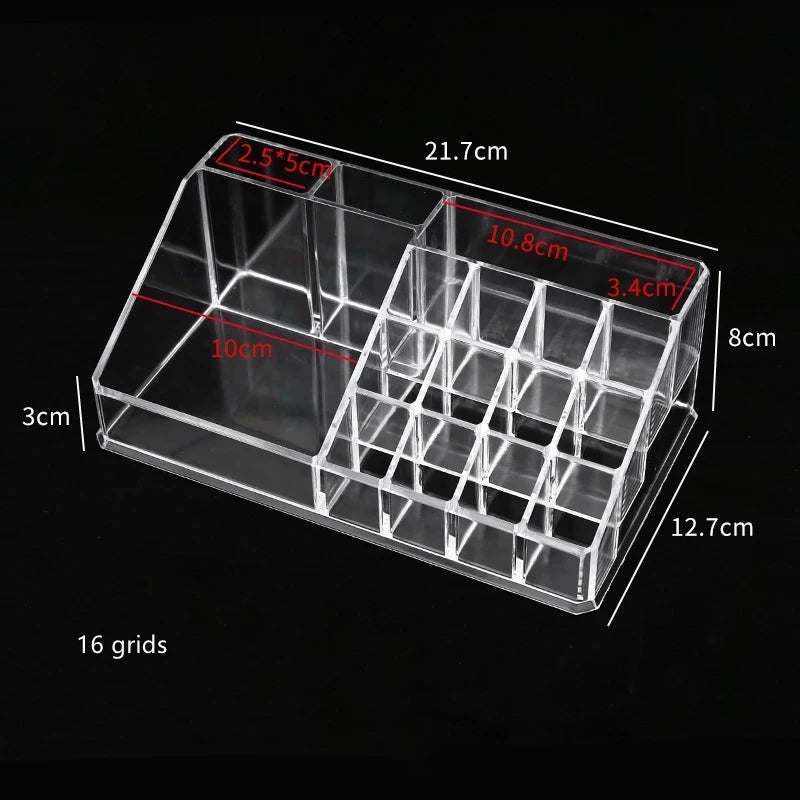 Clear Acrylic Makeup Brush Organizer – Transparent Cosmetic Holder for Lipstick, Brushes & Makeup Tools