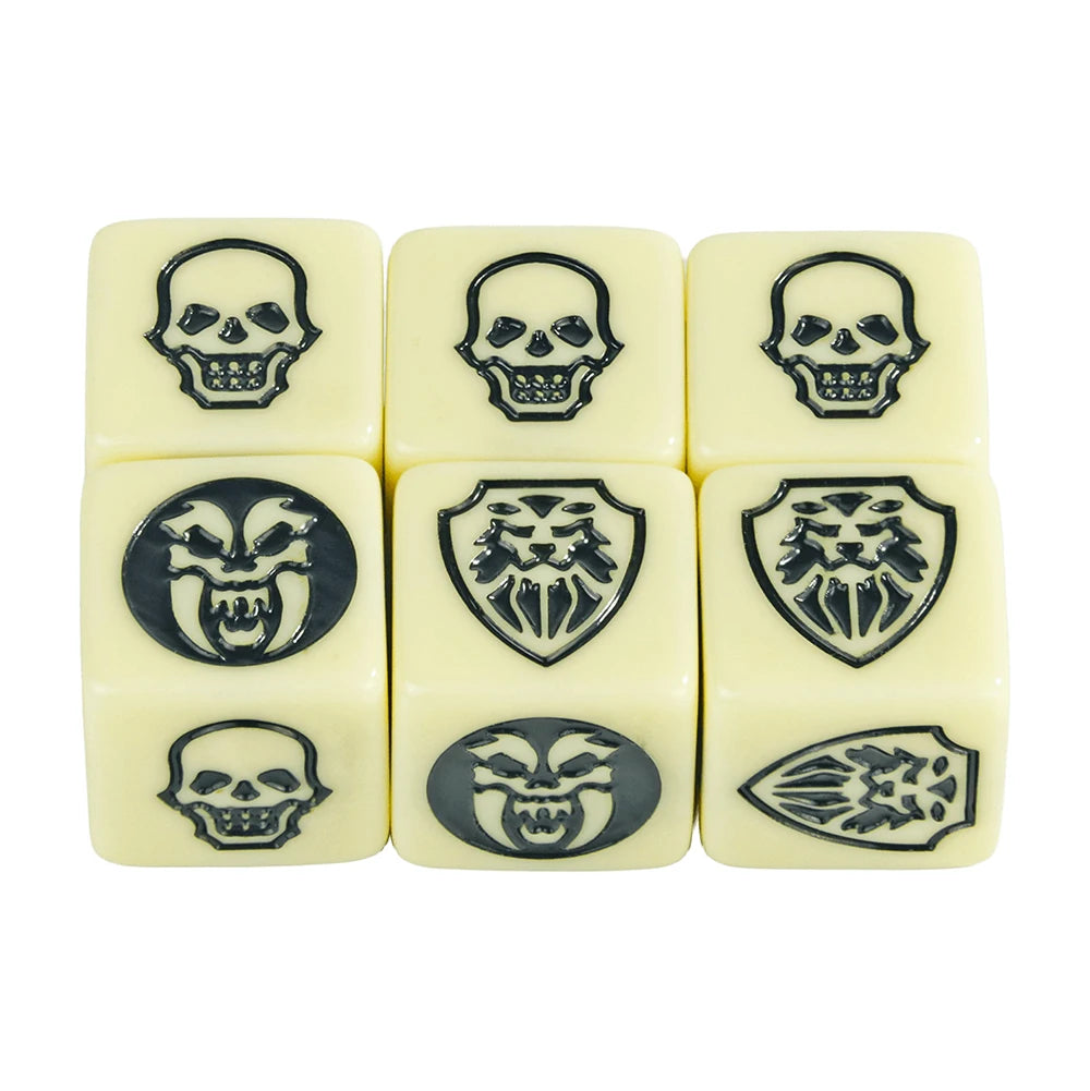 6-Pack 16mm D6 Game Dice - Transparent, Opaque & Marble Colors for Board Games & Tabletop RPGs