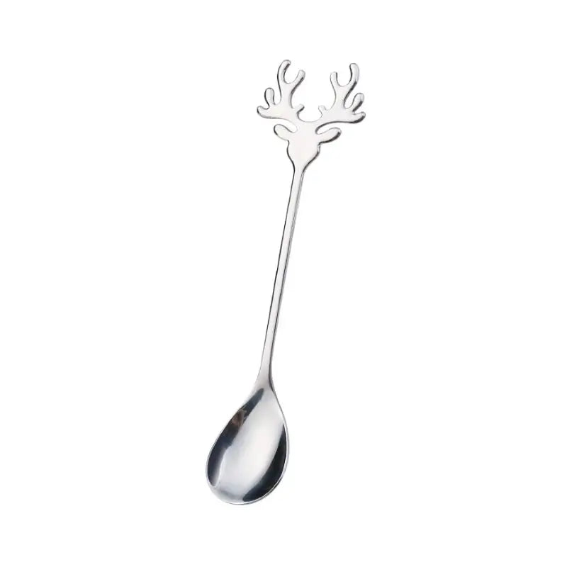 2/4/6-Pack Elk Stirring Spoons Stainless Steel Christmas Tableware Party Decorations