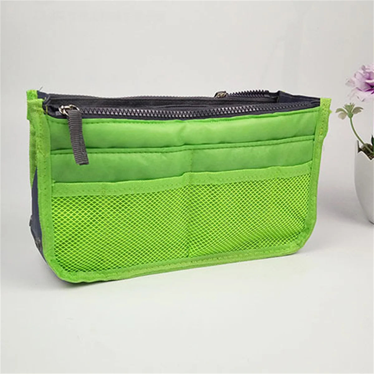 Multifunctional Bi-Fold Makeup and Toiletry Organizer Bag, Double Zipper Large Capacity