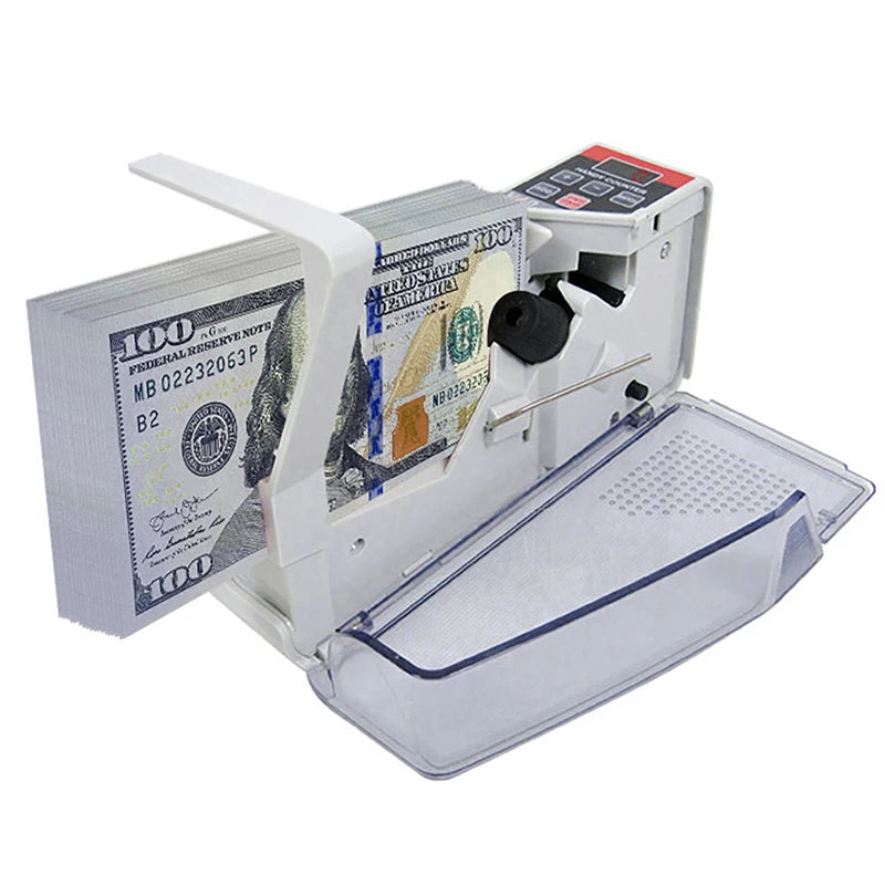 Portable Mini Handheld Money Counter with LED Display, Up to 600 Bills/Min — Battery or Adapter