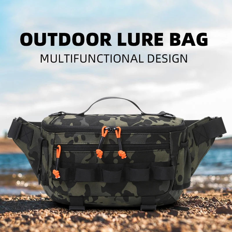 Tactical Waterproof Chest Waist Bag - Fishing & Outdoor Molle Crossbody Pack 30 x 11 x 20 cm (11.8 x 4.3 x 7.9 in)
