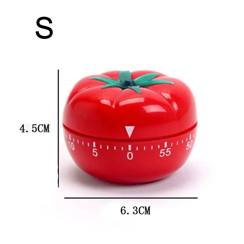 Tomato Kitchen Timer Pomodoro Mechanical Countdown Alarm for Cooking & Productivity