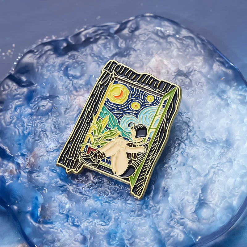 3–5 Piece Enamel Pin Set – Tarot Cards, Night Sky & Black Cat Lapel Pins | Punk Gothic Brooches Gift