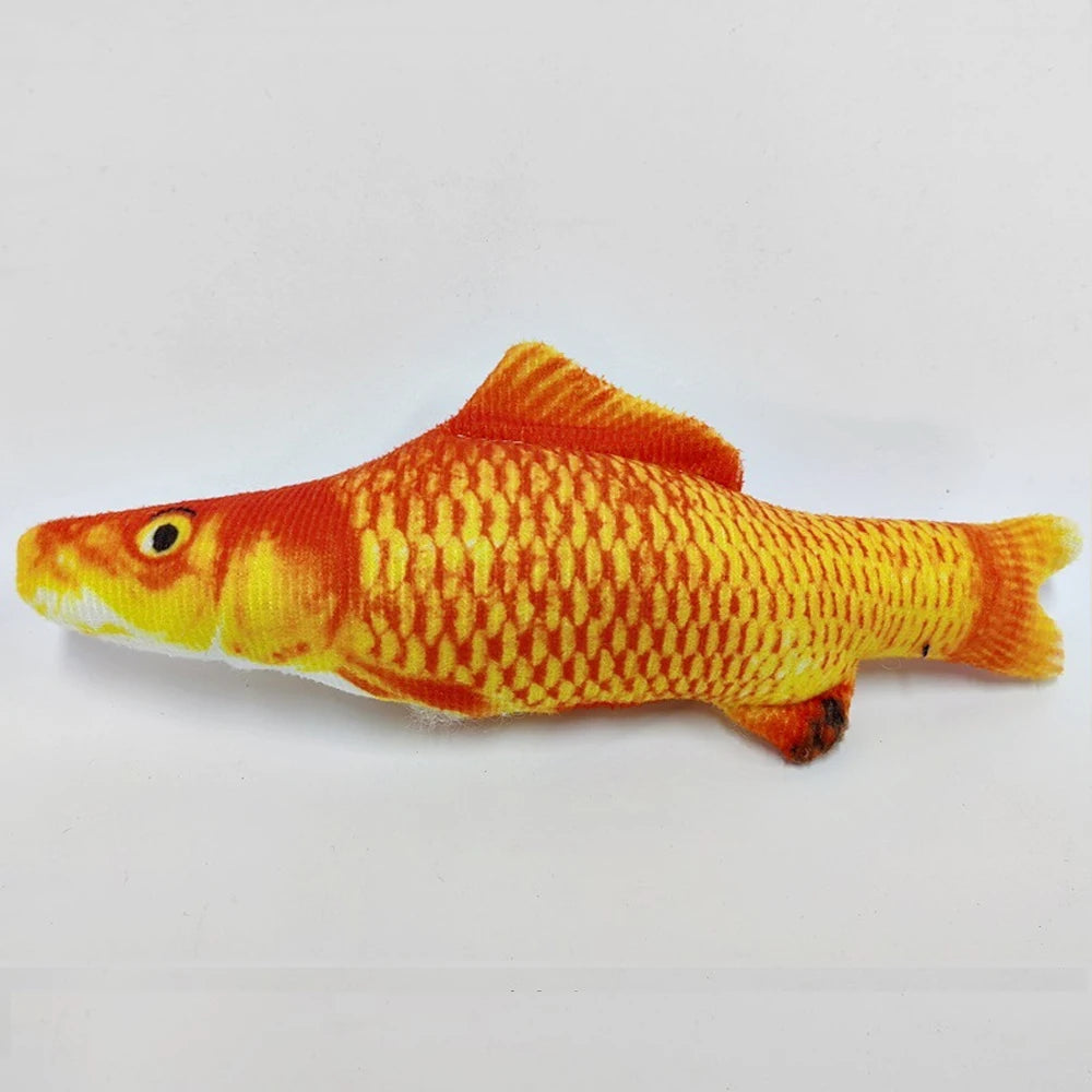 3D Fish-Shaped Plush Cat Toy, Interactive Chew & Teaser, 20 cm (7.9 in)