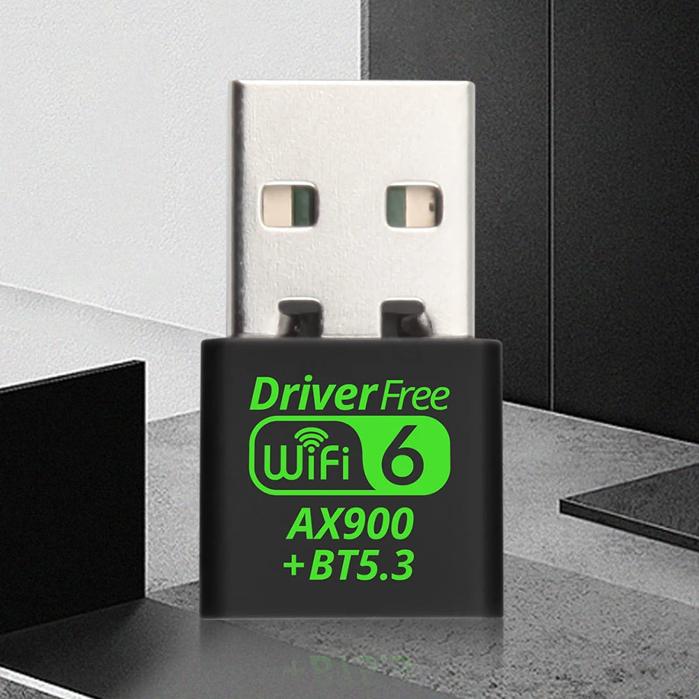 USB WiFi 6 & Bluetooth 5.3 Adapter, Dual-Band 2.4/5.8GHz Mini USB Dongle, Driver-Free