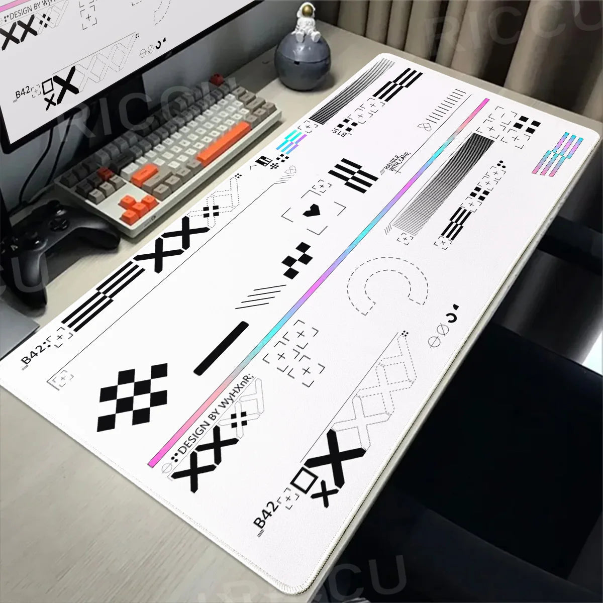 XXL Gaming Mouse Pad Desk Mat 40 x 90 cm (15.7 x 35.4 in) Rubber Anti-Slip Extended Mousepad for Keyboard & PC