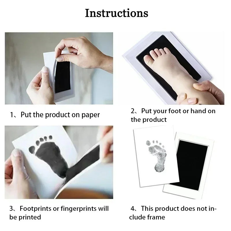 Baby Handprint & Footprint Ink Pad Kit — No-Touch Non-Toxic Inkless Stamp for Newborns, Pets & Keepsakes